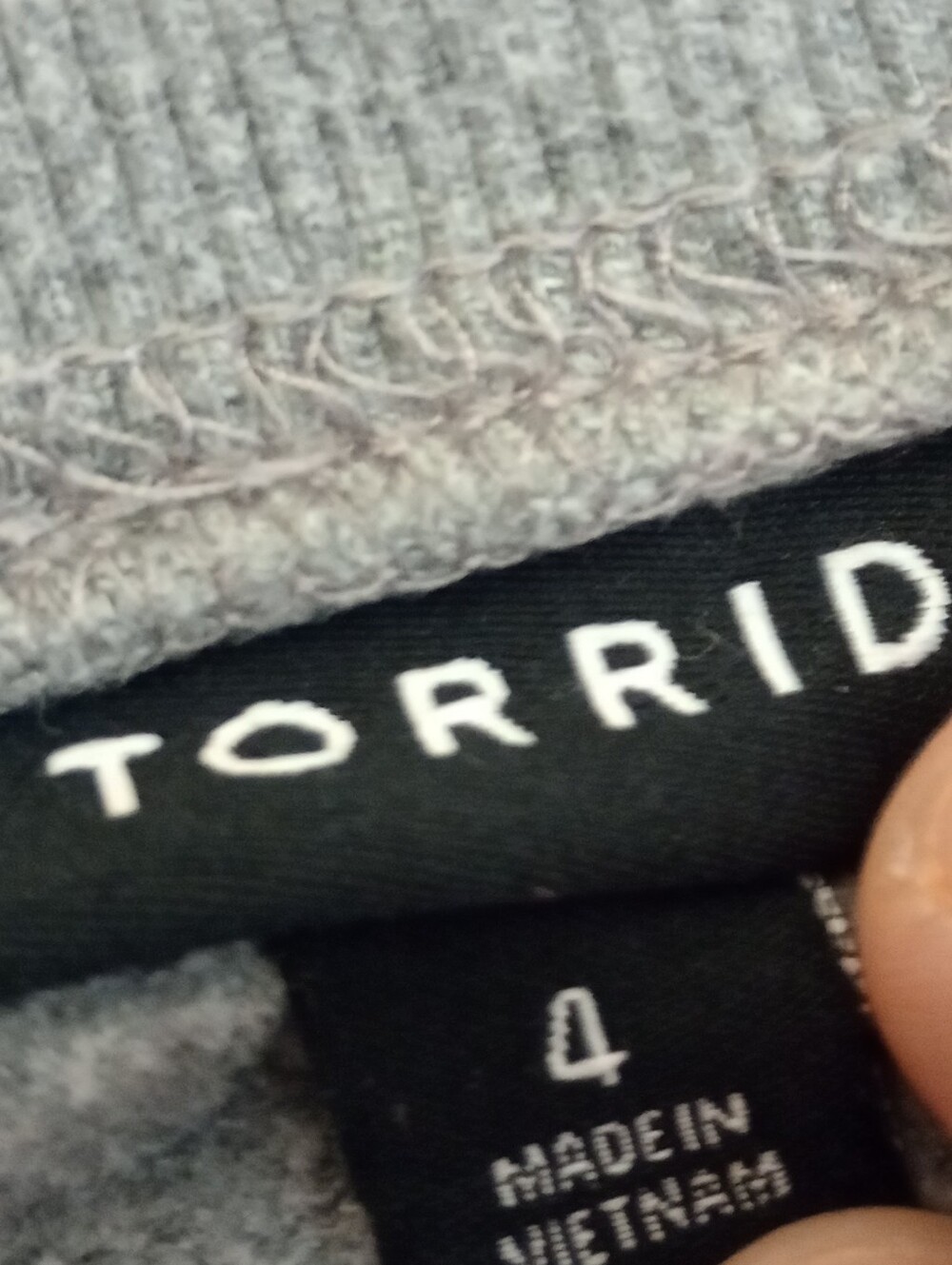 torrid Gray Sweatshirt with Pink Lip Patch and Sleeve Stripes - Picture 2 of 2